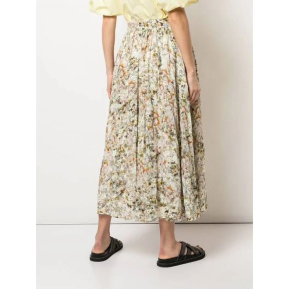 Co Collections Floral Jacquard Midi Flare Skirt Garden Print - Picture 6 of 6